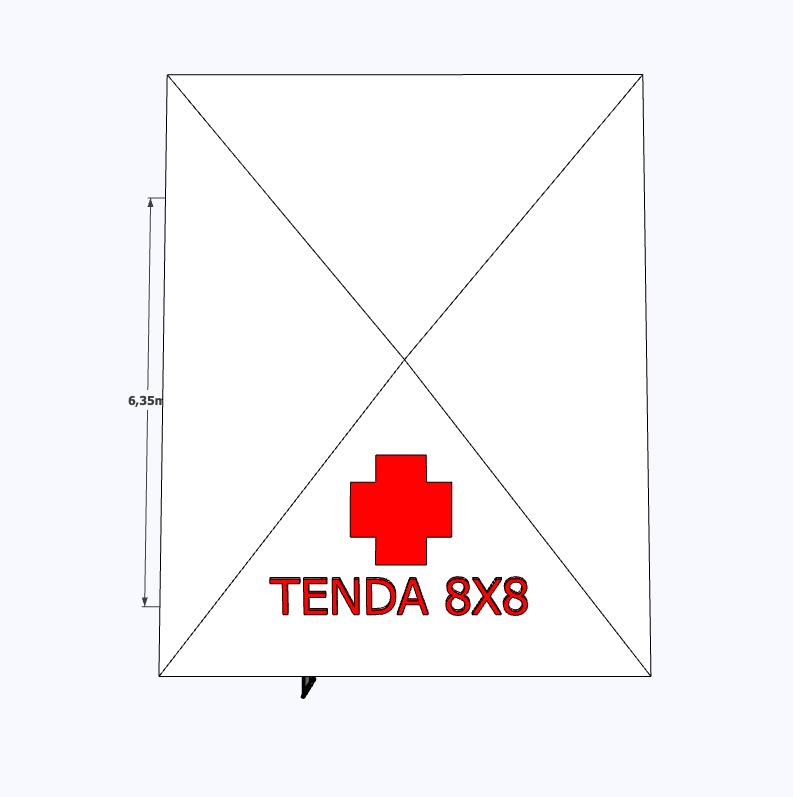 Posto médico — tenda 8×8m de referência